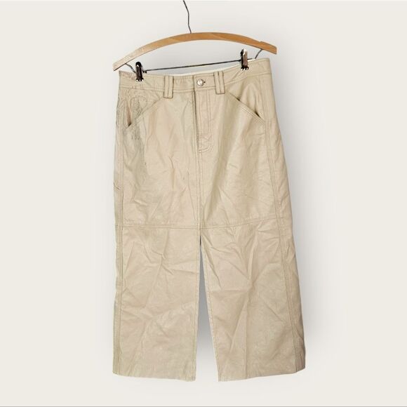 A.L.C. Alden Faux Leather Double Slit High Waist Midi Skirt in Mirage 6 - Flawed - Picture 5 of 11